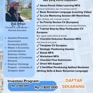 mentoring 1 on 1 beasiswa mfa (private & intensive)