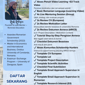 mentoring beasiswa arice romania (phd)